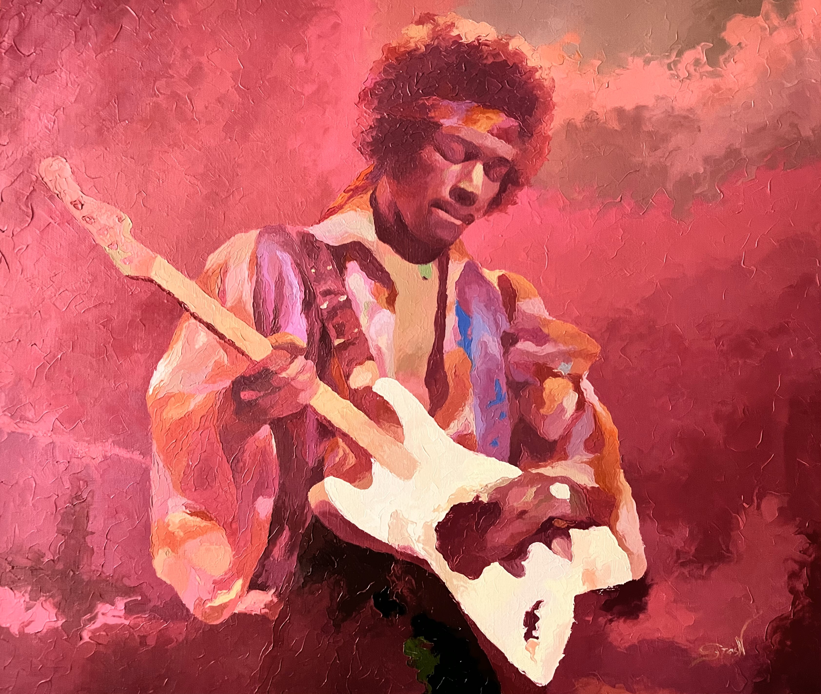 STAS NAMIN - Jimi Hendrix - Oil on Canvas - 25x30 inches