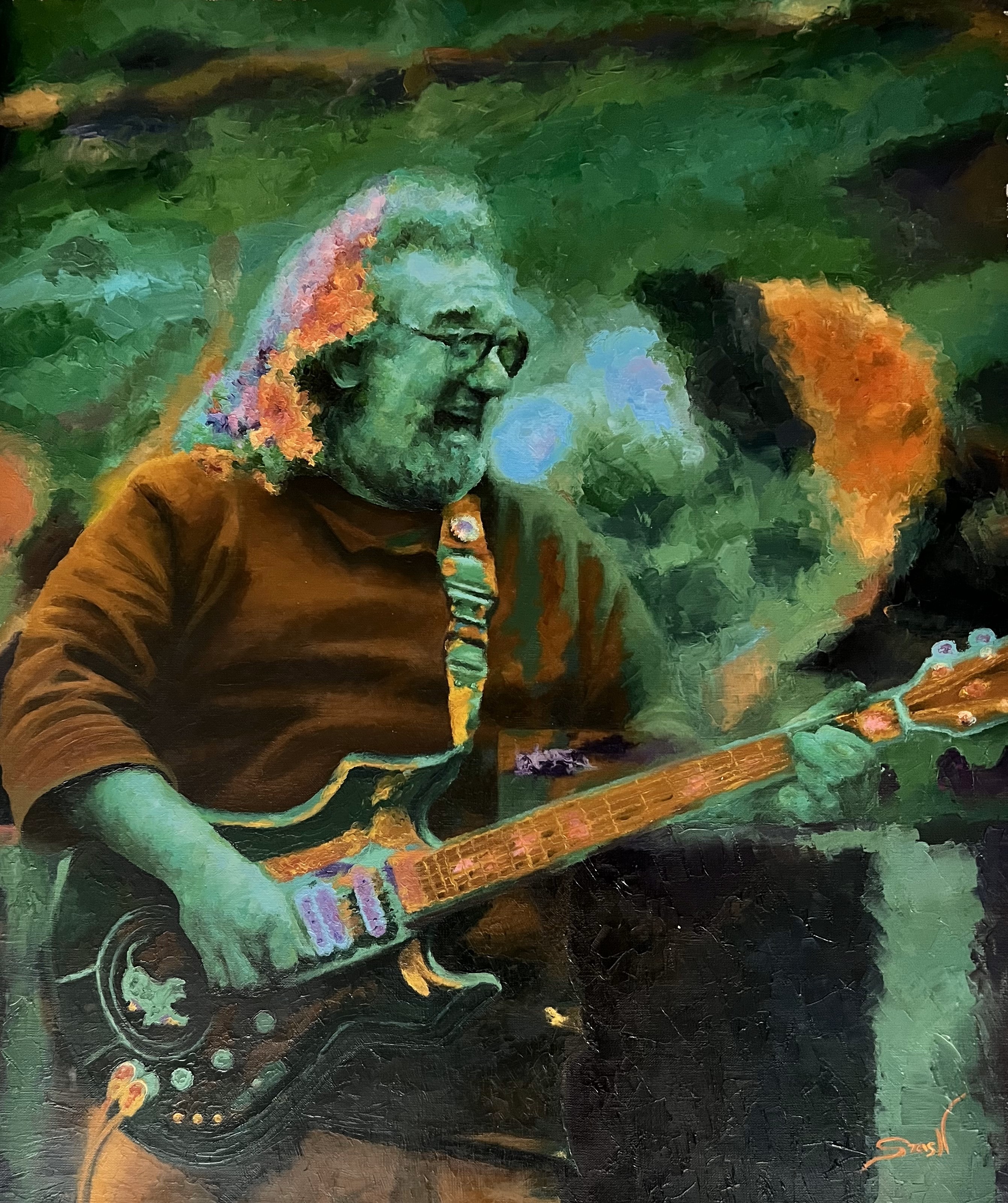 STAS NAMIN - Jerry Garcia - Oil on Canvas - 30x25 inches