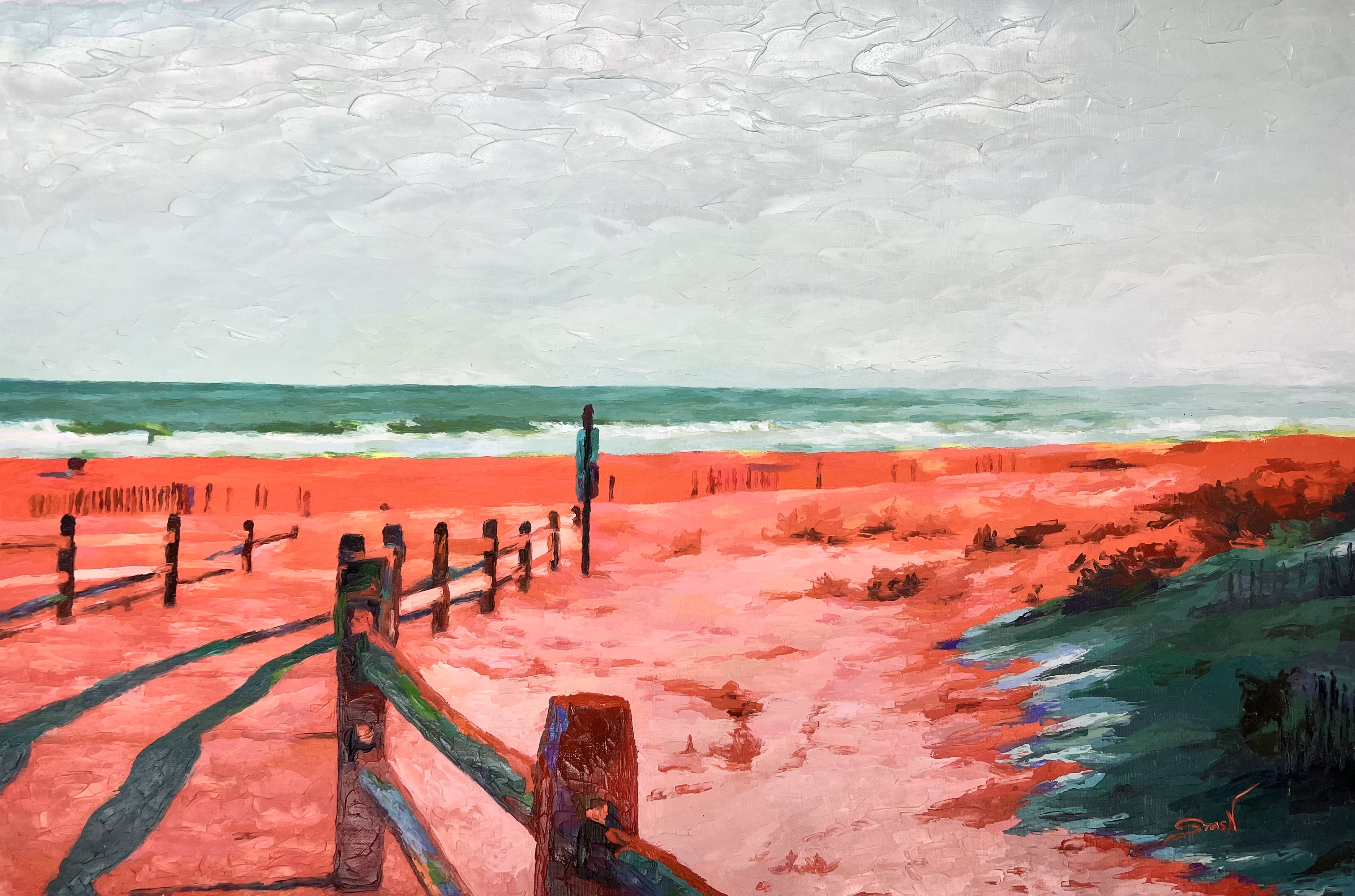 STAS NAMIN - Beach Path - Oil on Canvas - 24x36 inches