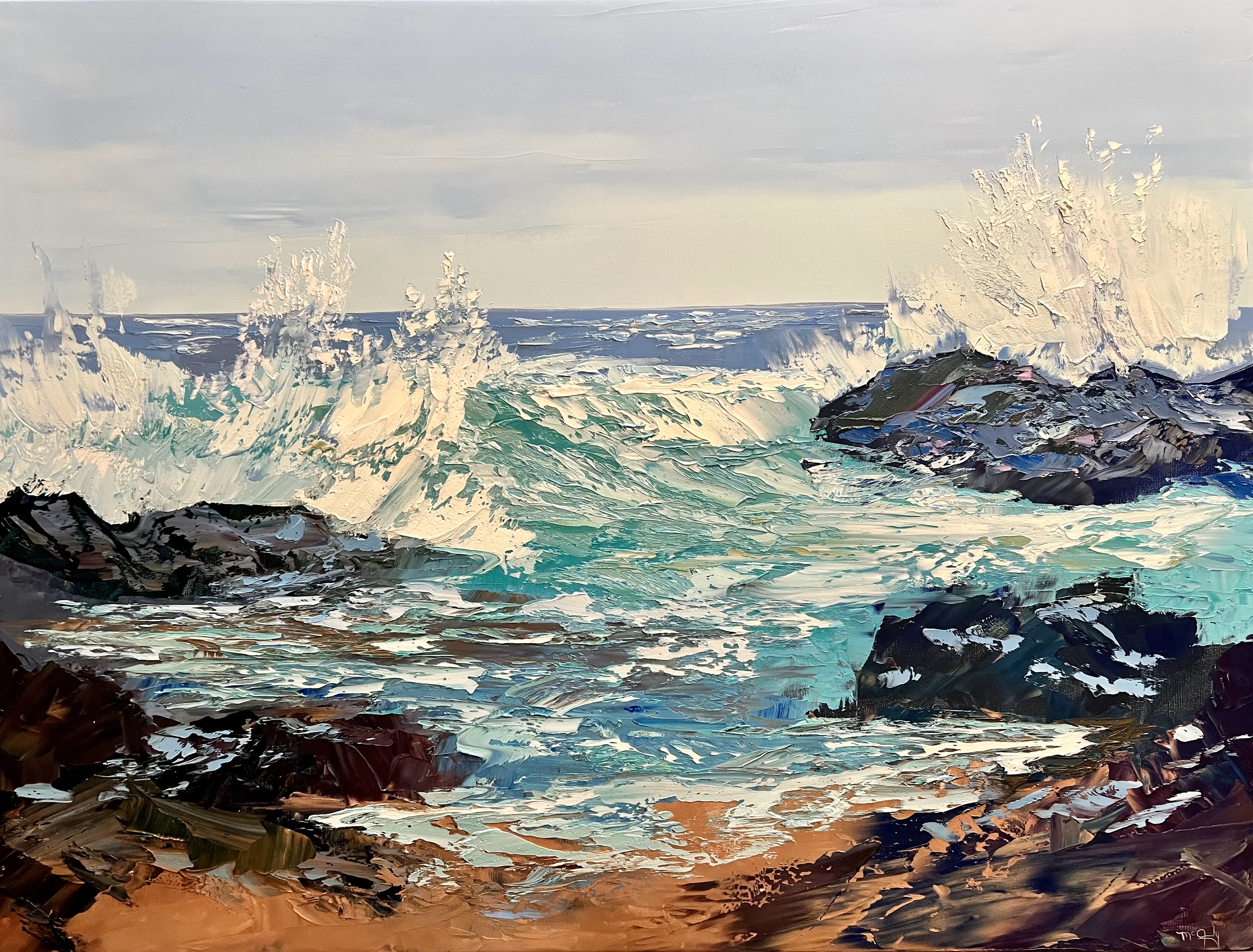 MICHAEL McGRADY - Withstanding the Surge - Oil on Canvas - 36x48 inches