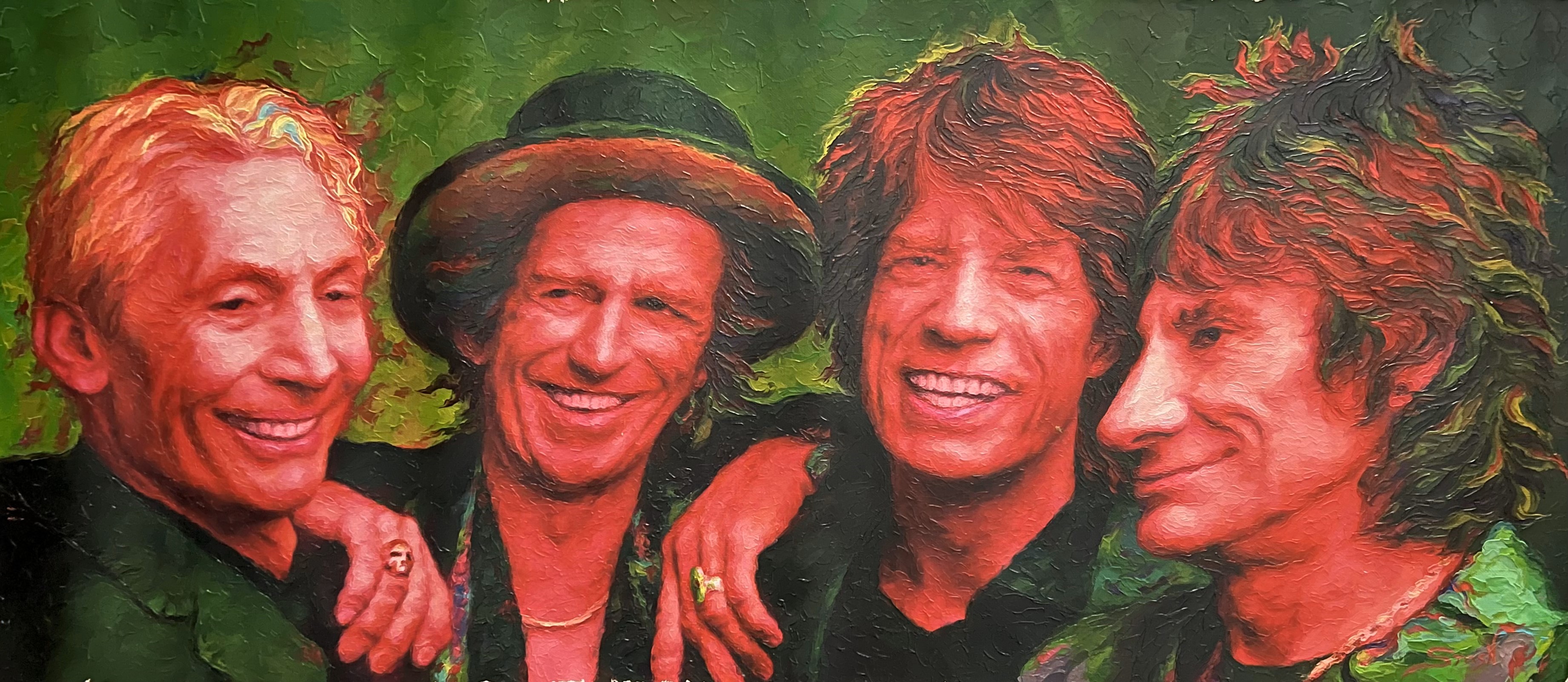 STAS NAMIN - Rolling Stones - Oil on Canvas - 39x17 inches