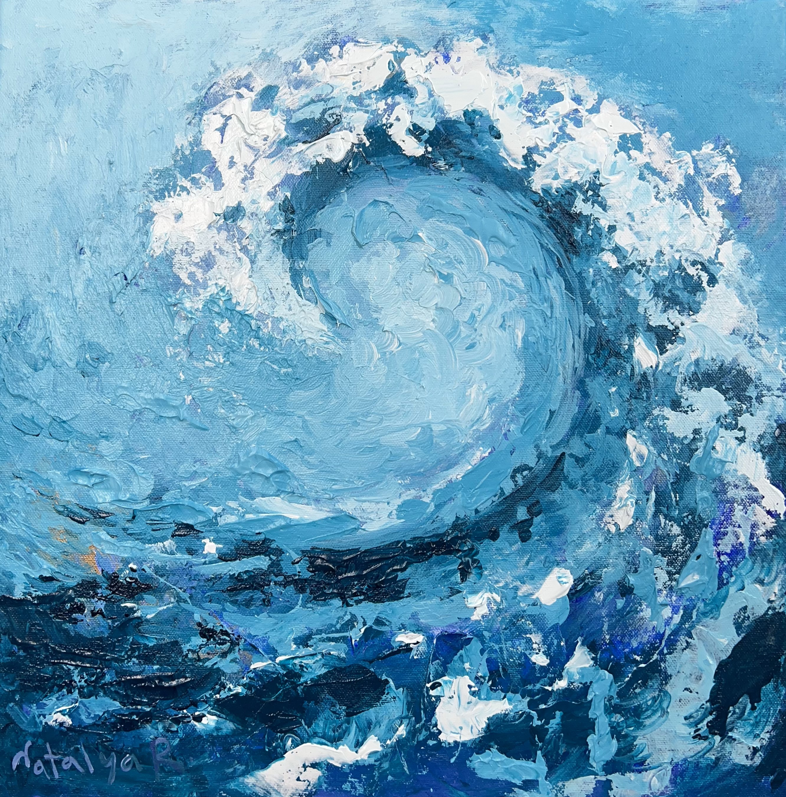 NATALYA ROMANOVSKY - Wave Series 5 - Acrylic on Canvas - 16x16 inches