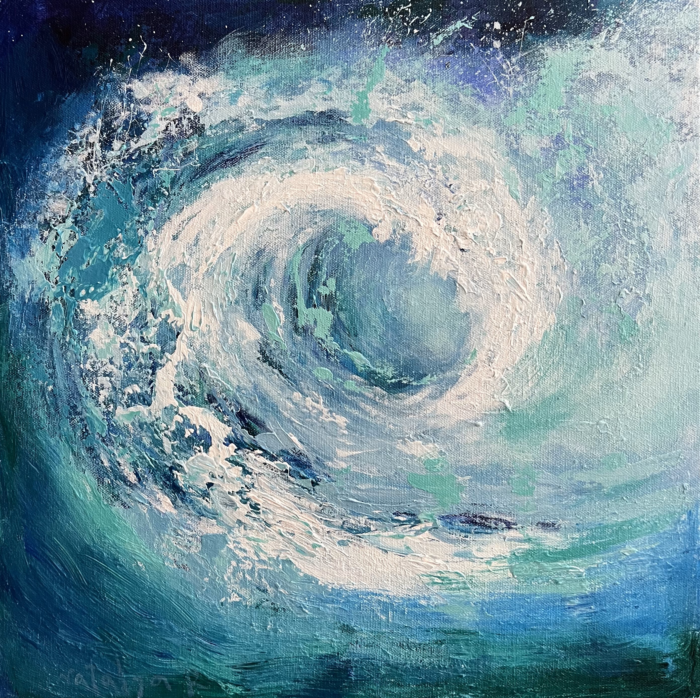 NATALYA ROMANOVSKY - Wave Series 6 - Acrylic on Canvas - 16x16 inches