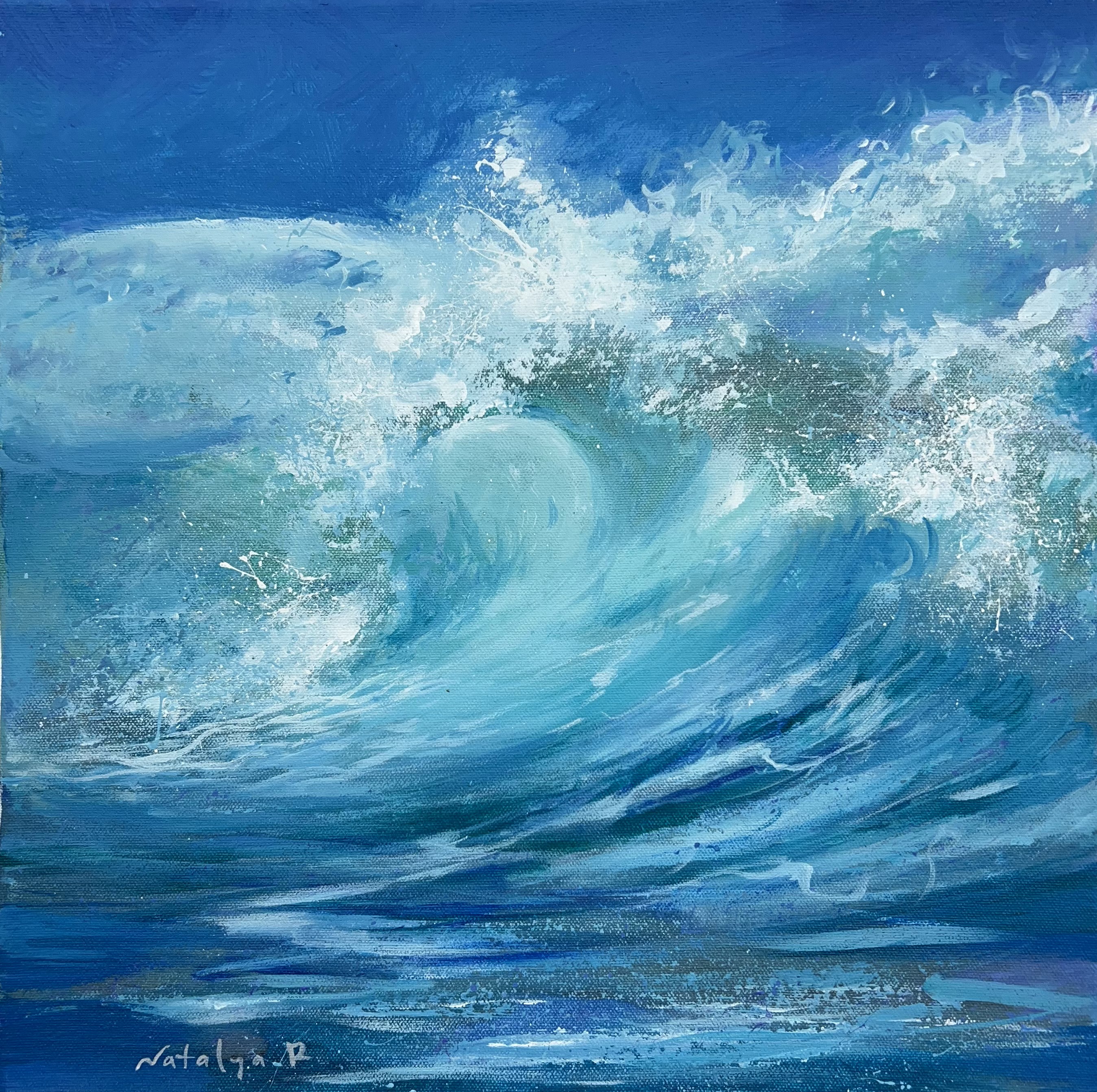 NATALYA ROMANOVSKY - Wave Series III - Acrylic on Canvas - 16 x 16 inches