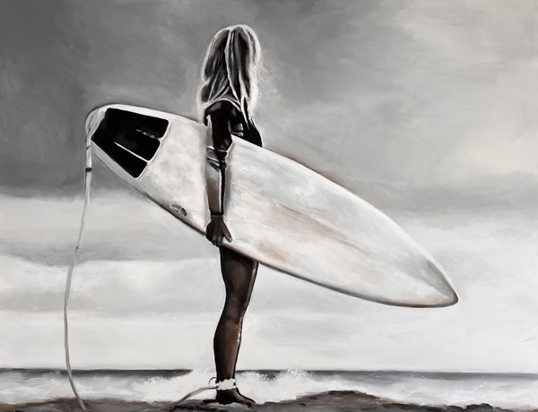 LOIS MANTAK - Surf Check - Acrylic on Canvas - 48x60 inches