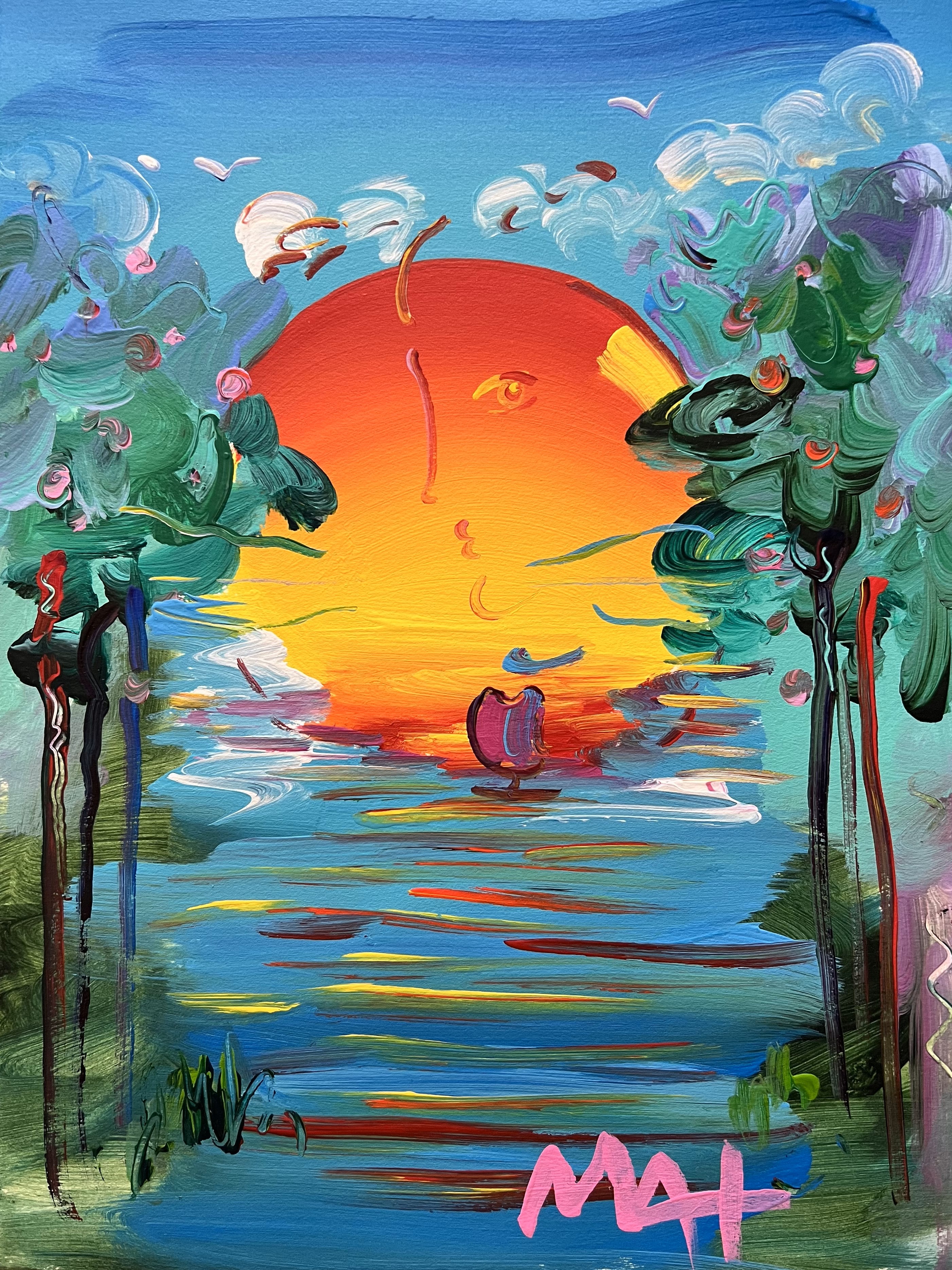 PETER MAX - Better World - Acrylic on Paper - 16x12 inches