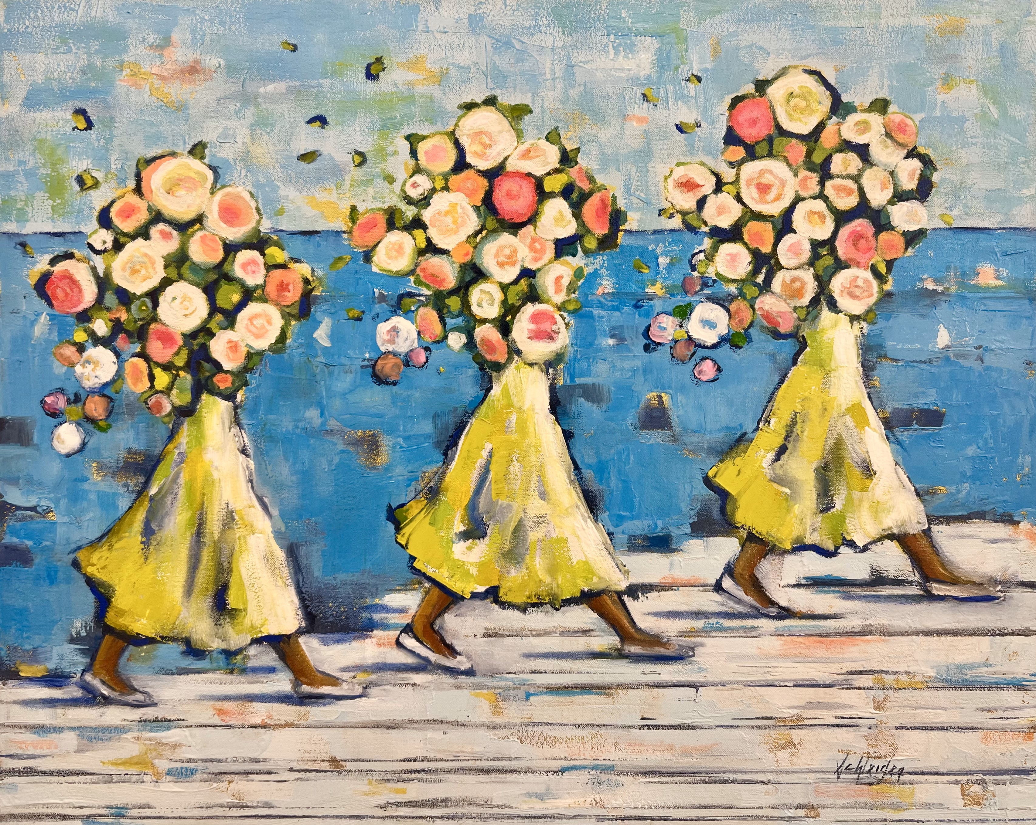 MICHELLE SCHLEIDER - Daughters of Spring - Oil on Canvas - 16 x 20 inches