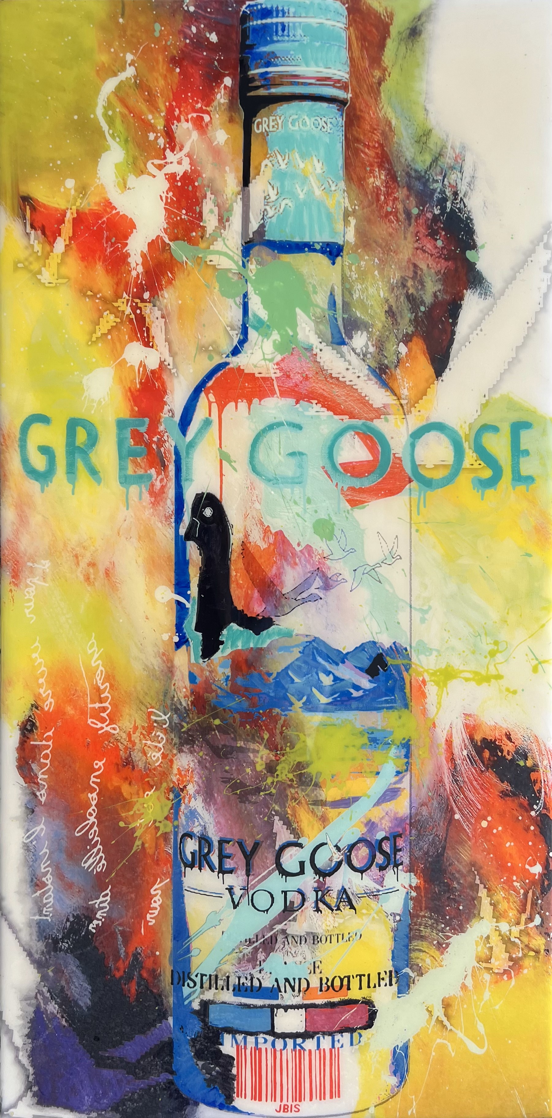 THE BISAILLON BROTHERS - Grey Goose - Mixed Media Resin - 48x24 inches