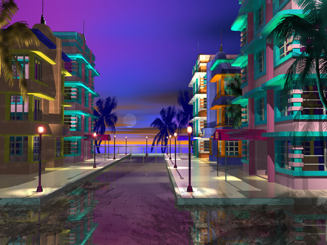 STEPHEN HARLAN - Southbeach Moonrise - Limited Edition on Canvas or Aluminum - 24x32 - 30x40 - 36x48 - 45x60 - 48x64