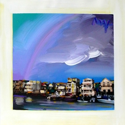 PETER MAX - Bayfront Rainbow Ver5 - Mixed Media Paper - 16 x 20 inches