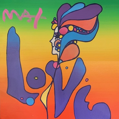 PETER MAX - Love - Mixed Media Paper - 11x11 inches