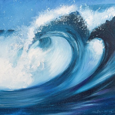 NATALYA ROMANOVSKY - Wave Series 4 - Acrylic on Canvas - 16x16 inches