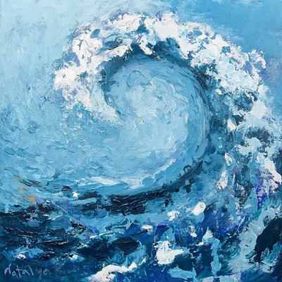 NATALYA ROMANOVSKY - Wave Series 5 - Acrylic on Canvas - 16x16 inches