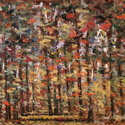 SAMIR SAMMOUN -  Fall, Maple Trees - Oil on Canvas - 20 x 24 inches