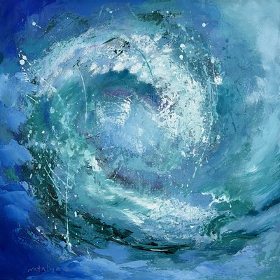 NATALYA ROMANOVSKY - Ocean Swell - Acrylic on Canvas - 18 x 18 inches