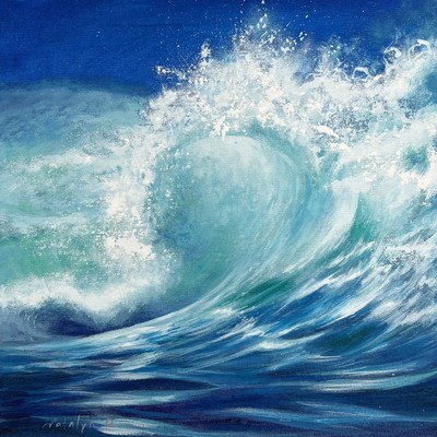 NATALYA ROMANOVSKY - Wave Series I - Acrylic on Canvas - 16 x 16 inches