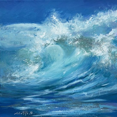 NATALYA ROMANOVSKY - Wave Series III - Acrylic on Canvas - 16 x 16 inches