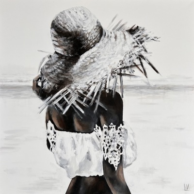 LOIS MANTAK - Island Girl - Acrylic on Canvas - 36x36 inches