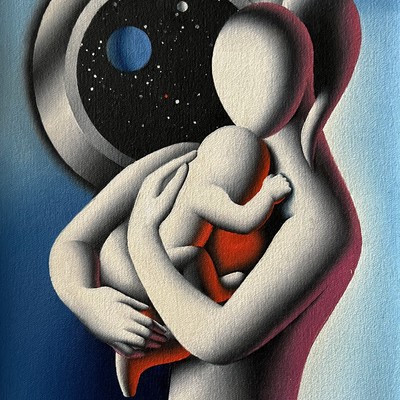 MARK KOSTABI - Stellar Serenity - Oil on Canvas - 9.75x12.5 inches