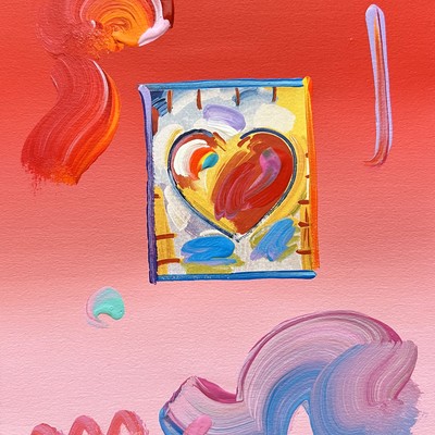 PETER MAX - Heart Series - Mixed Media Paper - 11x8.5 inches