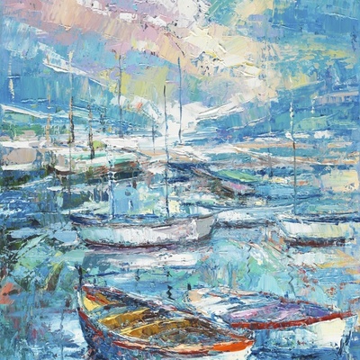 ELENA BOND - Fresh Start ll - Oil on Canvas - 36x18 inches