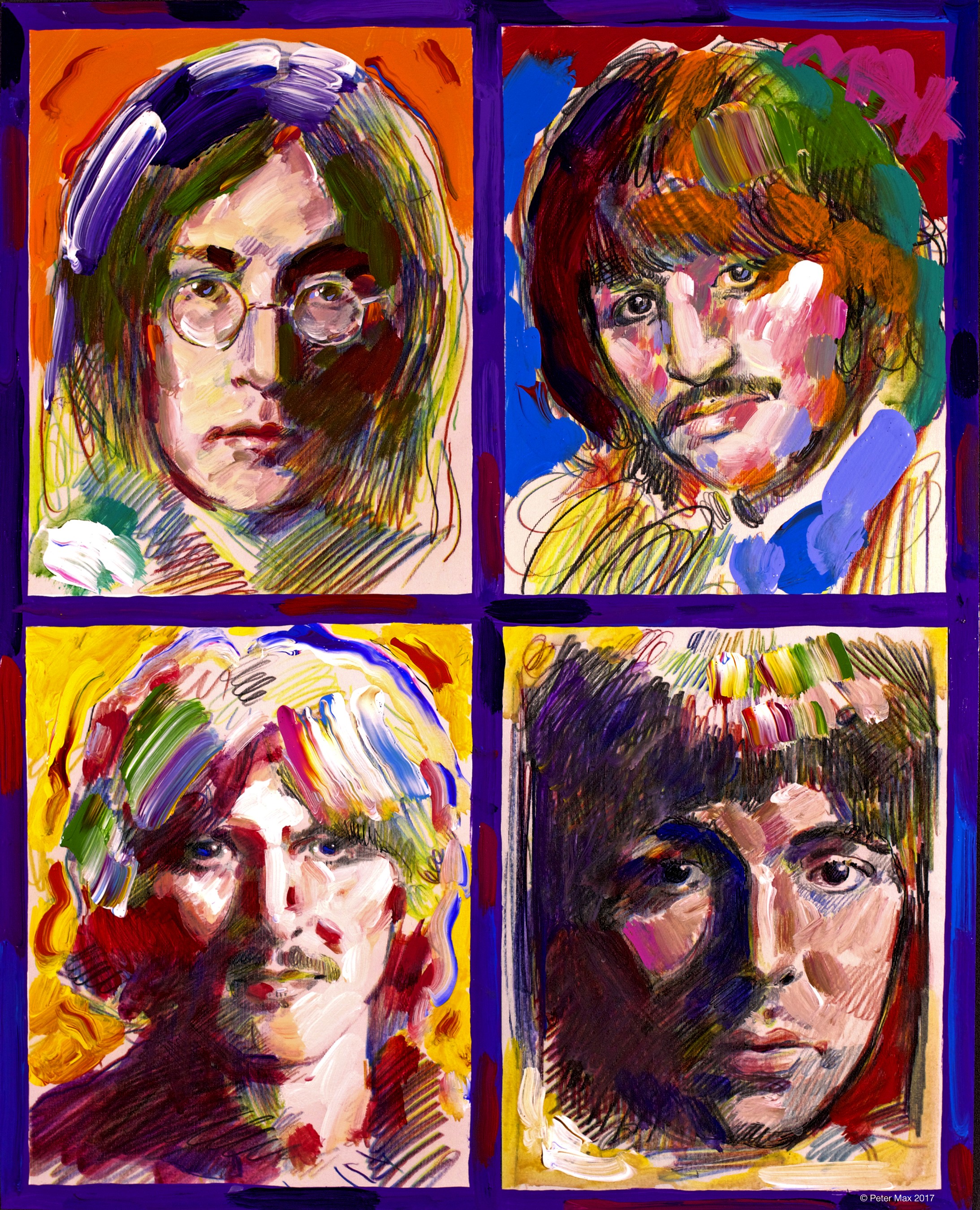 The Beatles - Copyright Peter Max 2017 - Ocean Galleries