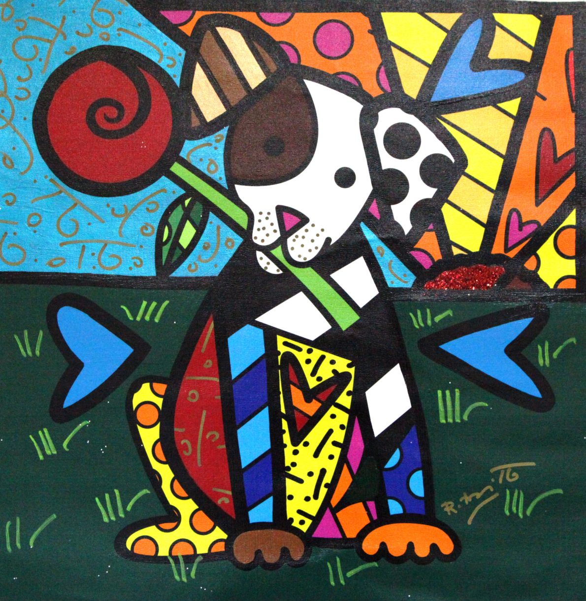 ROMERO BRITTO   Puppy Love | Romero Britto, Happy Art, Romero Britto Art